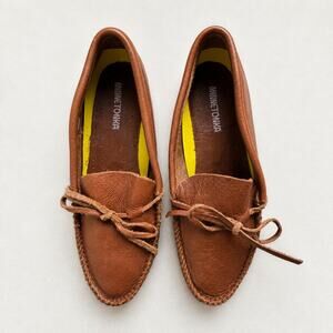 Minnetonka Brown Leather Loafers Moccasins Women’s 10 Slip-On Driving Shoes
